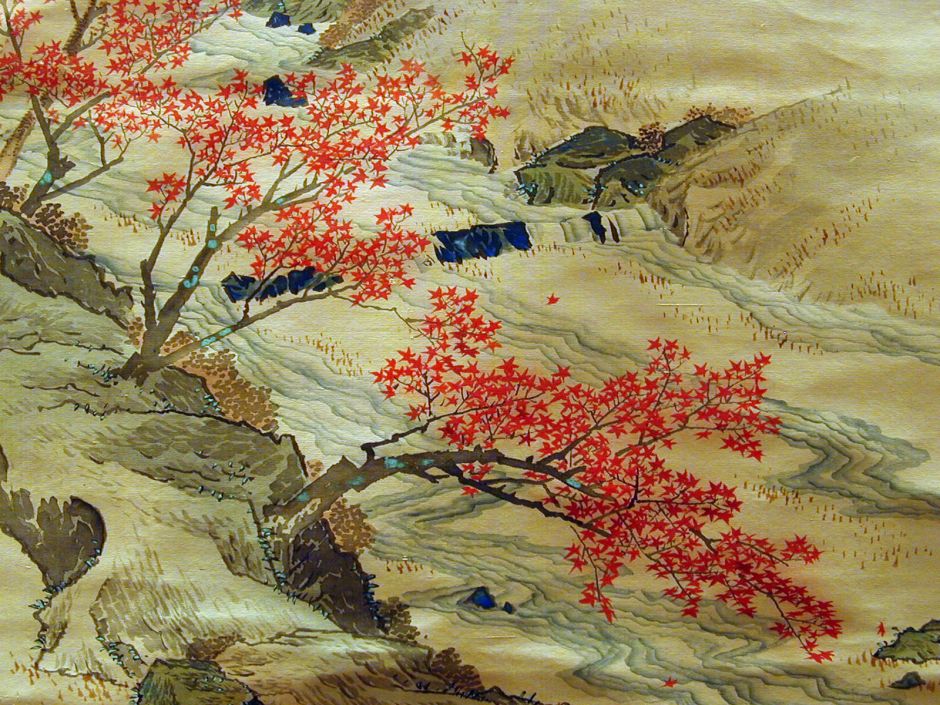 Maruyama Ōkyo (円山 応挙 or 圓山 應舉), The Journey of Narihira to the East (Edo, 1780), ink and colours on silk, dimensions not known, Musée National des Arts Asiatiques - Guimet, Paris. By Jean-Pierre Dalbéra from Paris, France, via Wikimedia Commons.