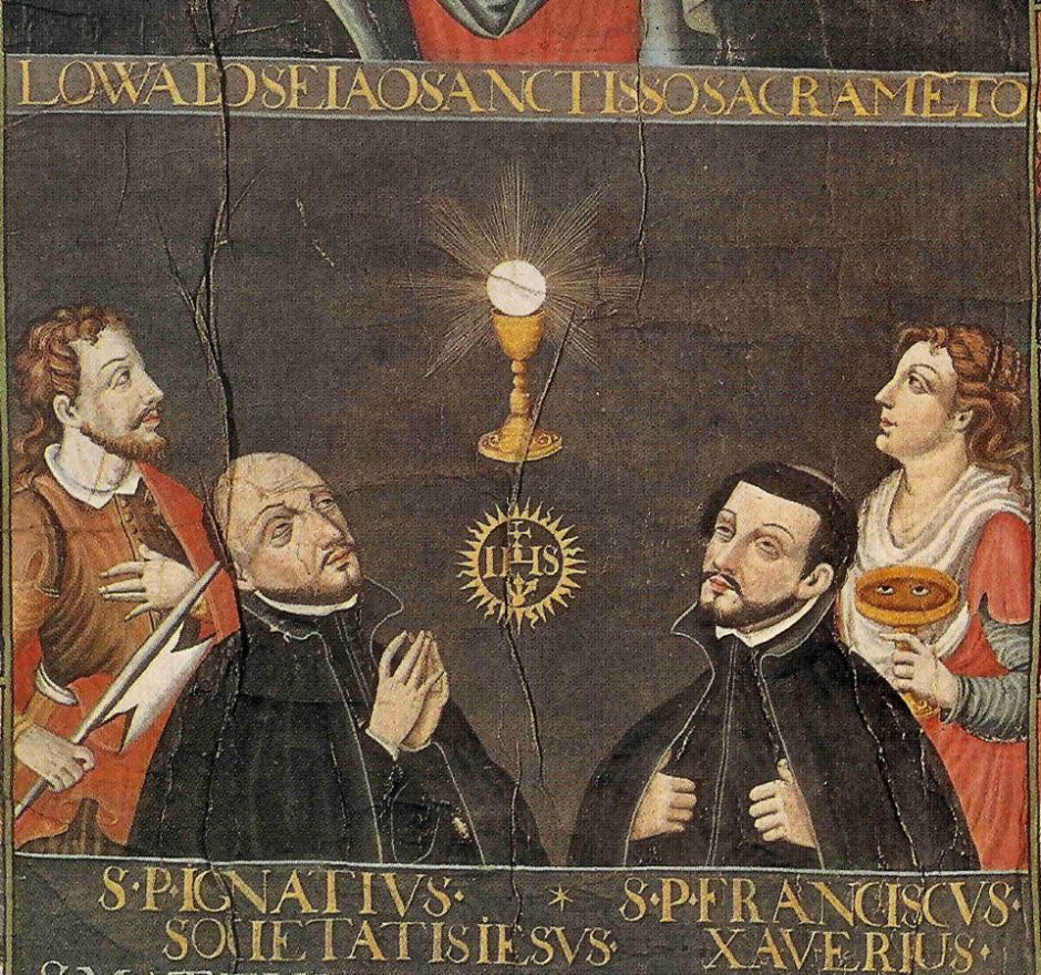 Anonymous, The Fifteen Mysteries of the Rosary (detail) (Momoyama, c 1600), colours on paper, 75 x 63 cm, Kyoto University, Kyoto. Wikimedia Commons.