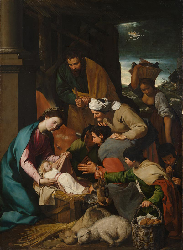 Anonymous (Italian, Neapolitan), The Adoration of the Shepherds (c 1630s), oil on canvas, 228 x 164.5 cm, The National Gallery, London. Courtesy of the National Gallery.