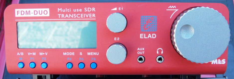 Front panel of the ELAD FDM-DUO, in its scarlet limited edition.