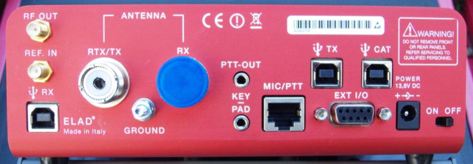 Rear panel of the ELAD FDM-DUO.