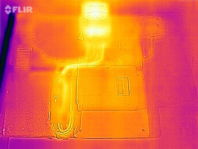 Mains electricity supply (domestic) with meter and main panels.