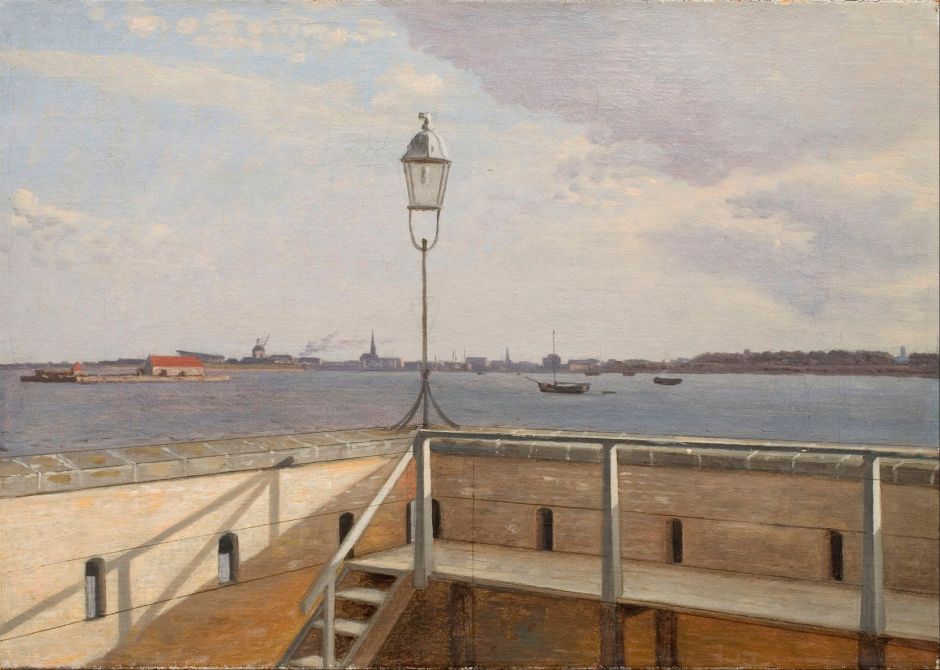 Christoffer Wilhelm Eckersberg (1783-1853), View from the Trekroner Battery with Copenhagen in the Distance (1836), oil on canvas, 21.5 x 30.5 cm, The Hirschsprung Collection. Wikimedia Commons.