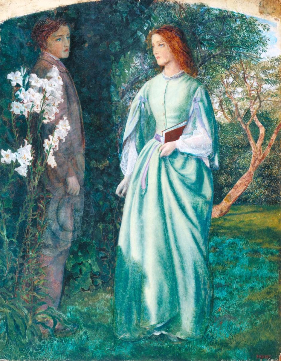 Aurora Leigh's Dismissal of Romney ('The Tryst') 1860 by Arthur Hughes 1832-1915