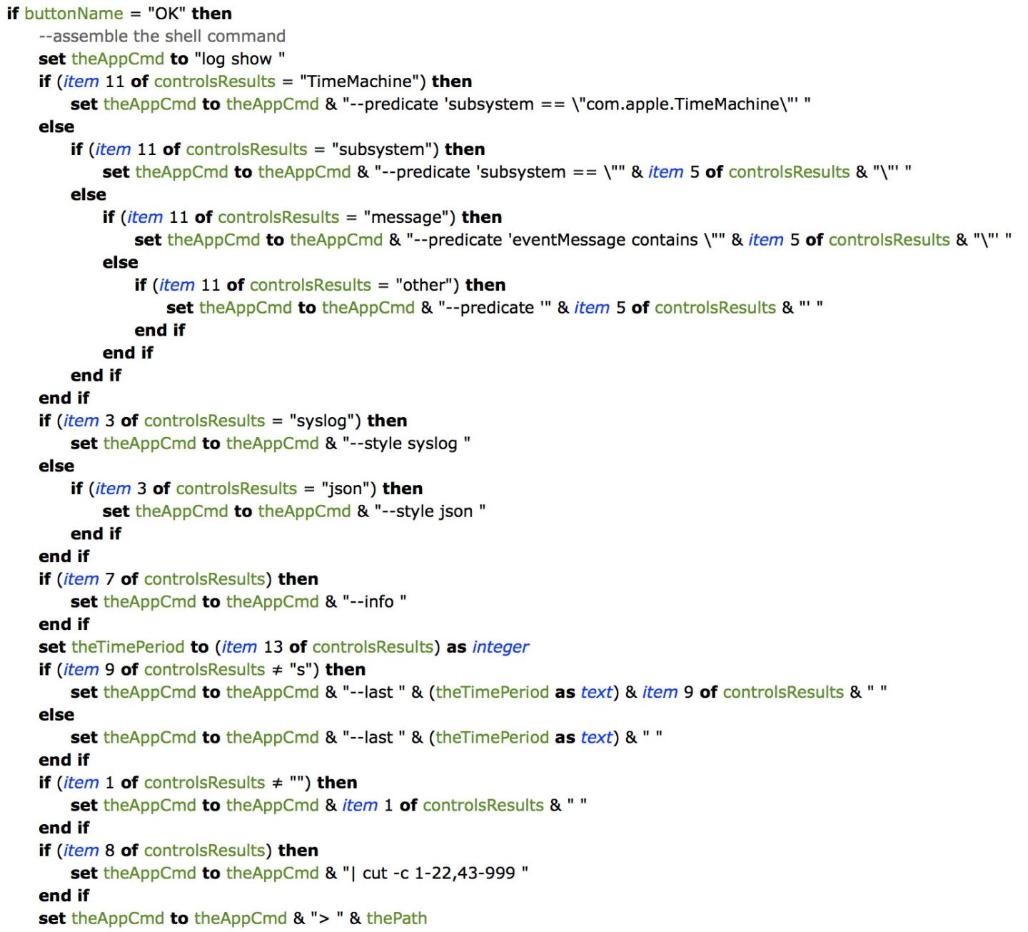 Writing LogLogger2 in AppleScript: dialog and advanced shell scripting ...