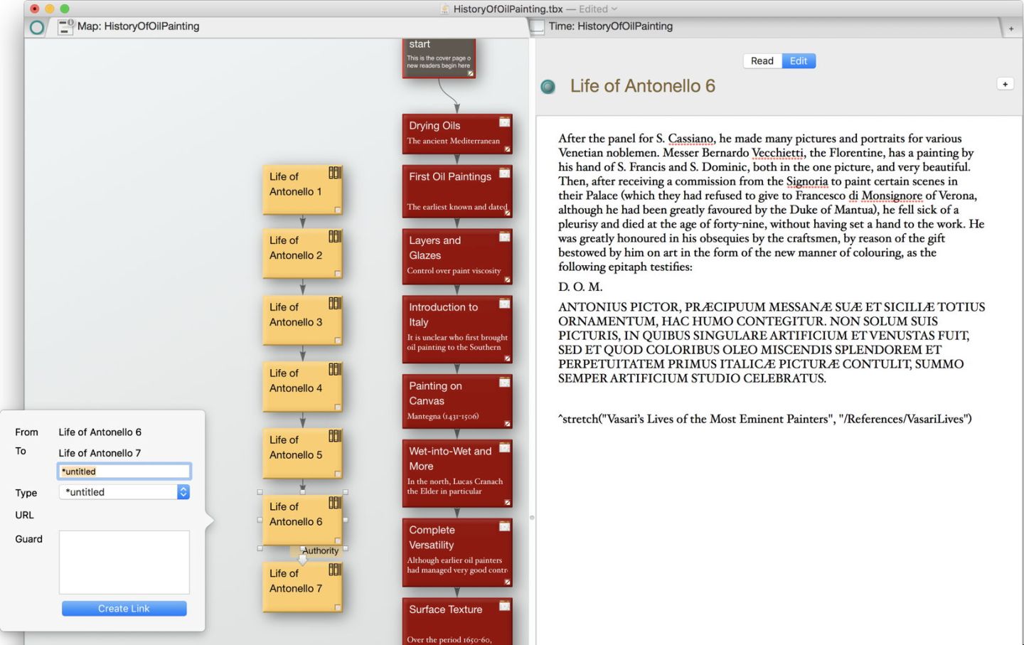 Porting from WordPress to Storyspace, 3: alt stories and references ...