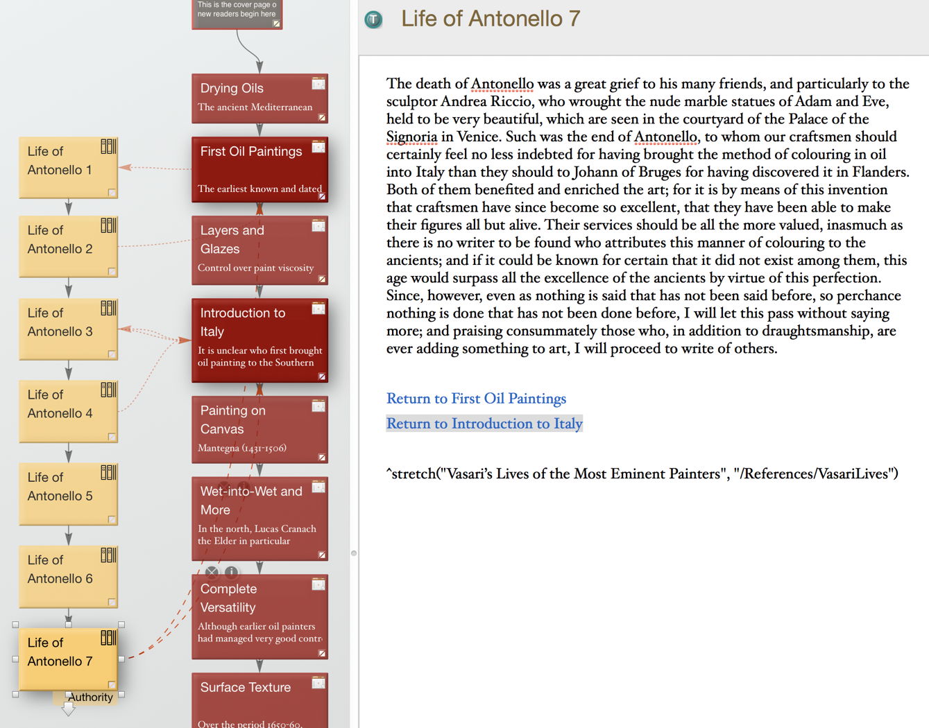 Porting from WordPress to Storyspace, 3: alt stories and references ...