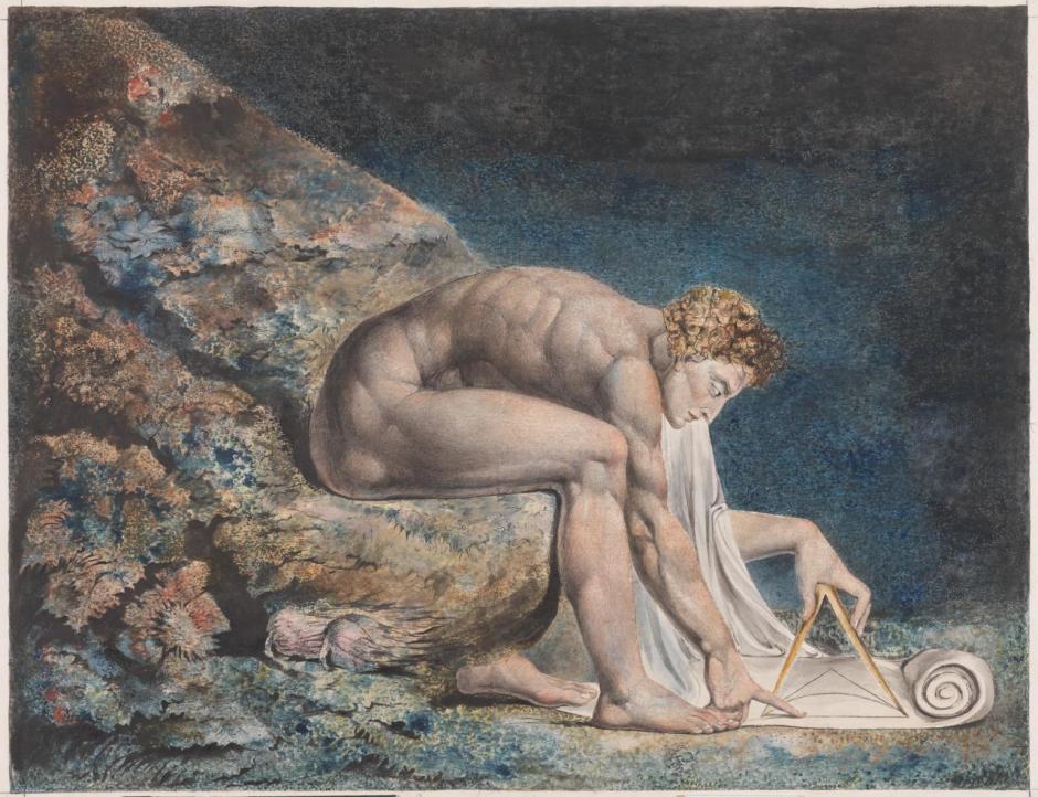 Newton 1795-c. 1805 by William Blake 1757-1827
