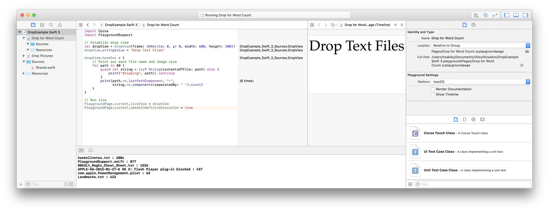 Xcode Swift playgrounds 3: shell scripts, droplets, and actions – The ...