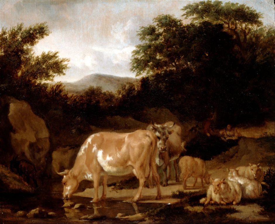 vandeveldecowssheepinwood