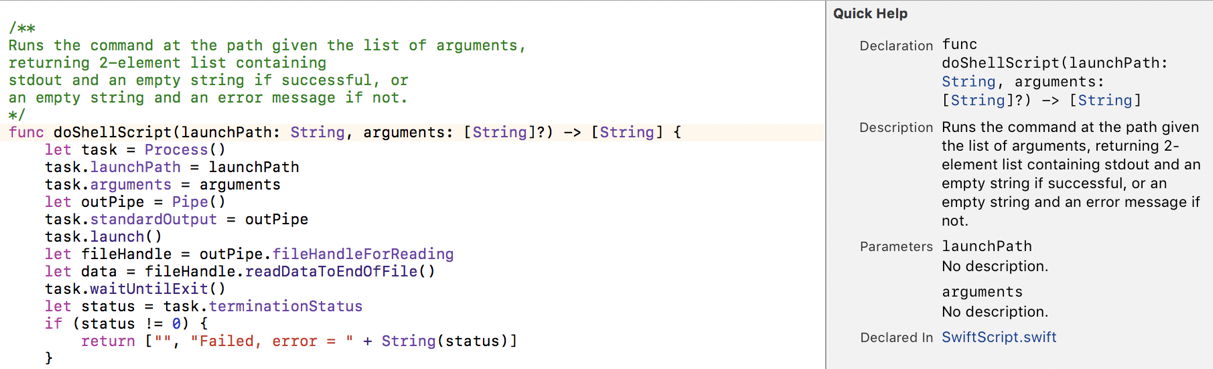 More fun scripting with Swift and Xcode: Swift Documentation Markup ...