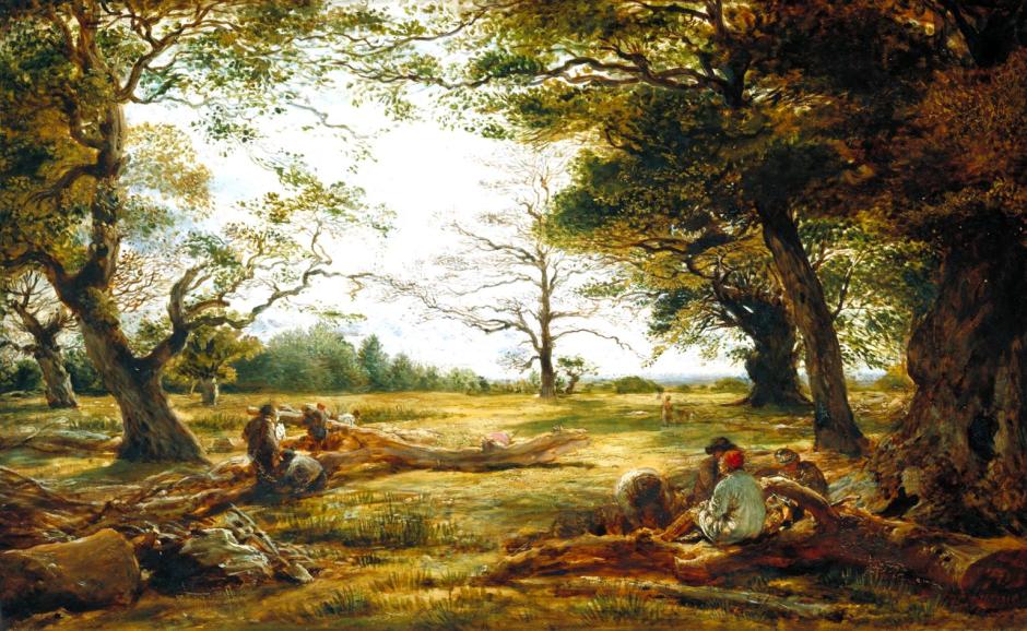 Windsor Forest ('Wood-Cutting in Windsor Forest') 1834-5, exhibited 1835 by John Linnell 1792-1882