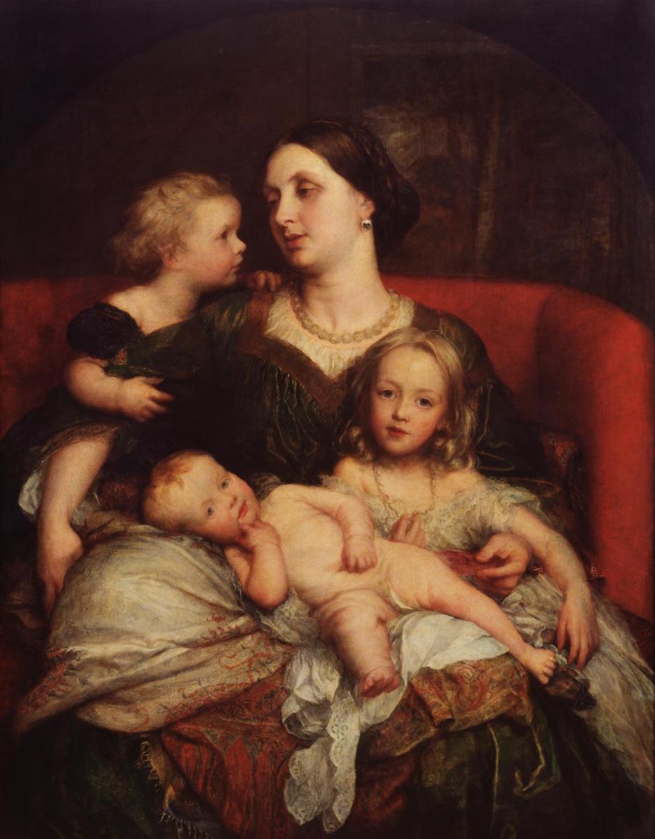 Mrs George Augustus Frederick Cavendish-Bentinck and her Children exhibited 1860 by George Frederic Watts 1817-1904