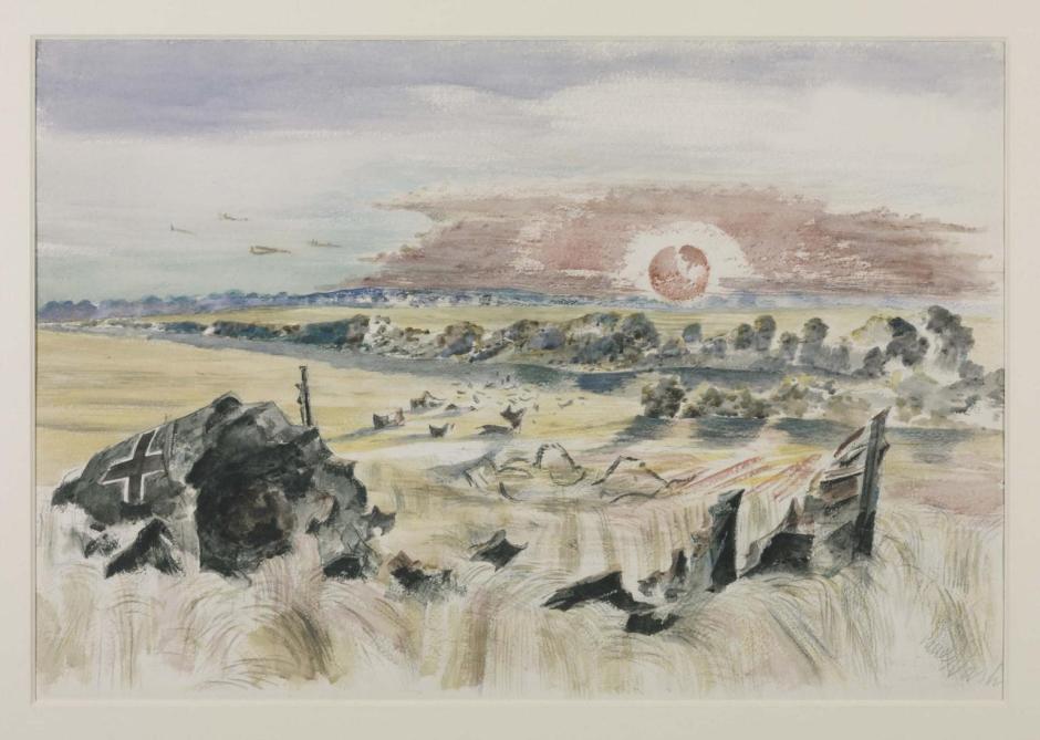 Bomber in the Corn 1940 by Paul Nash 1889-1946