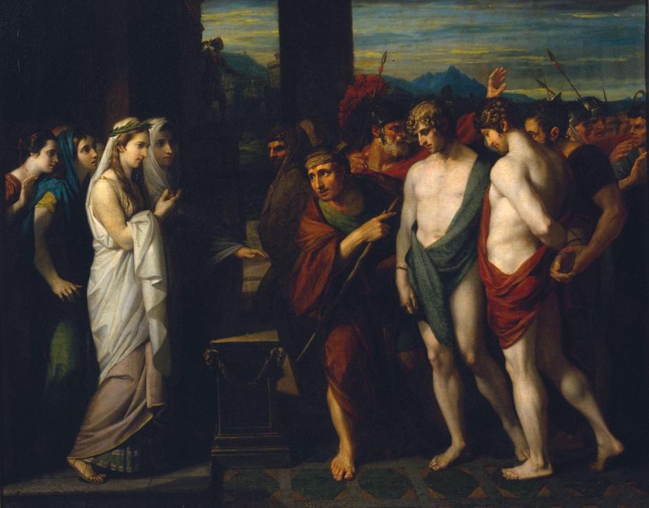 Pylades and Orestes Brought as Victims before Iphigenia 1766 by Benjamin West 1738-1820