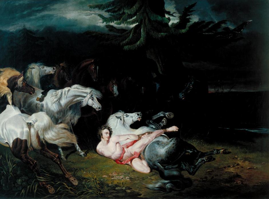 Mazeppa Surrounded by Horses (after Horace Vernet) c.1833 by John Frederick Herring 1795-1865