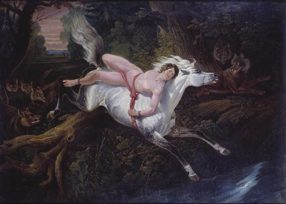 Mazeppa Pursued by Wolves (after Horace Vernet) 1833 by John Frederick Herring 1795-1865