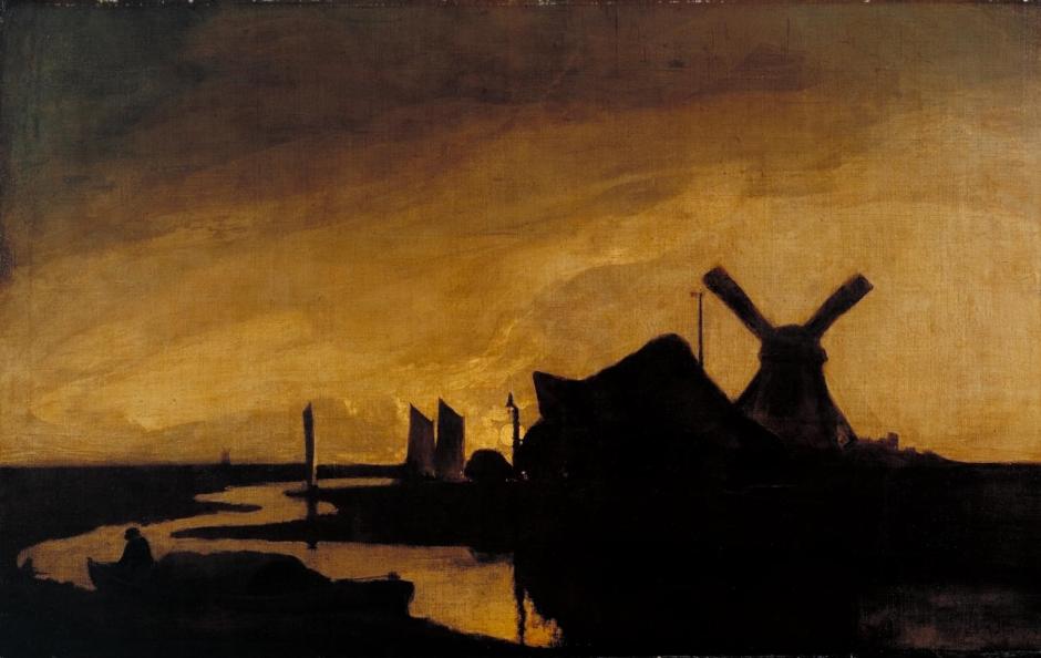 Moonrise on the Yare (?) c.1811-6 by John Crome 1768-1821