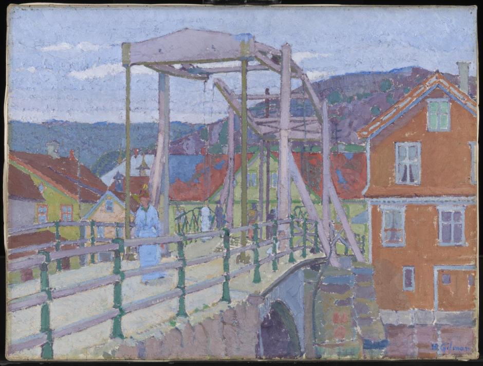 Canal Bridge, Flekkefjord c.1913 by Harold Gilman 1876-1919