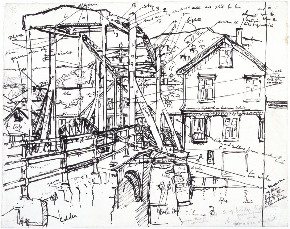 Study for 'Canal Bridge, Flekkefjord' c.1913 by Harold Gilman 1876-1919