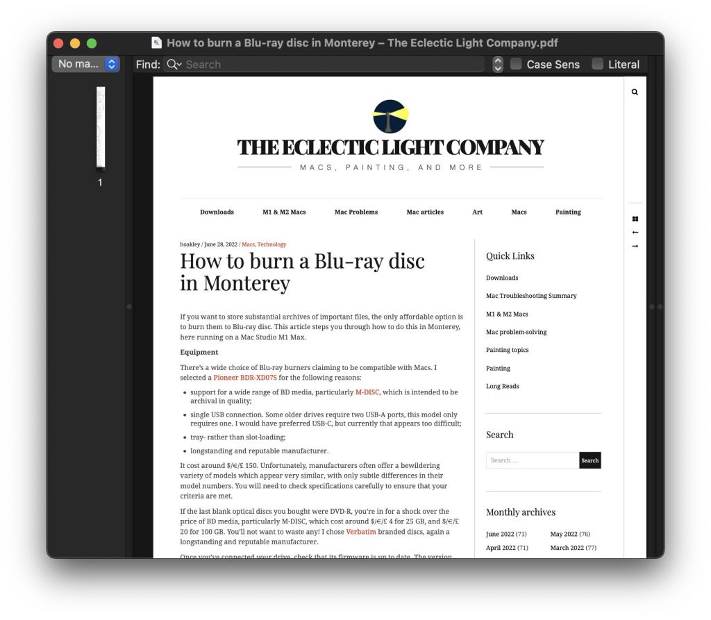 How to save web pages using Safari – The Eclectic Light Company