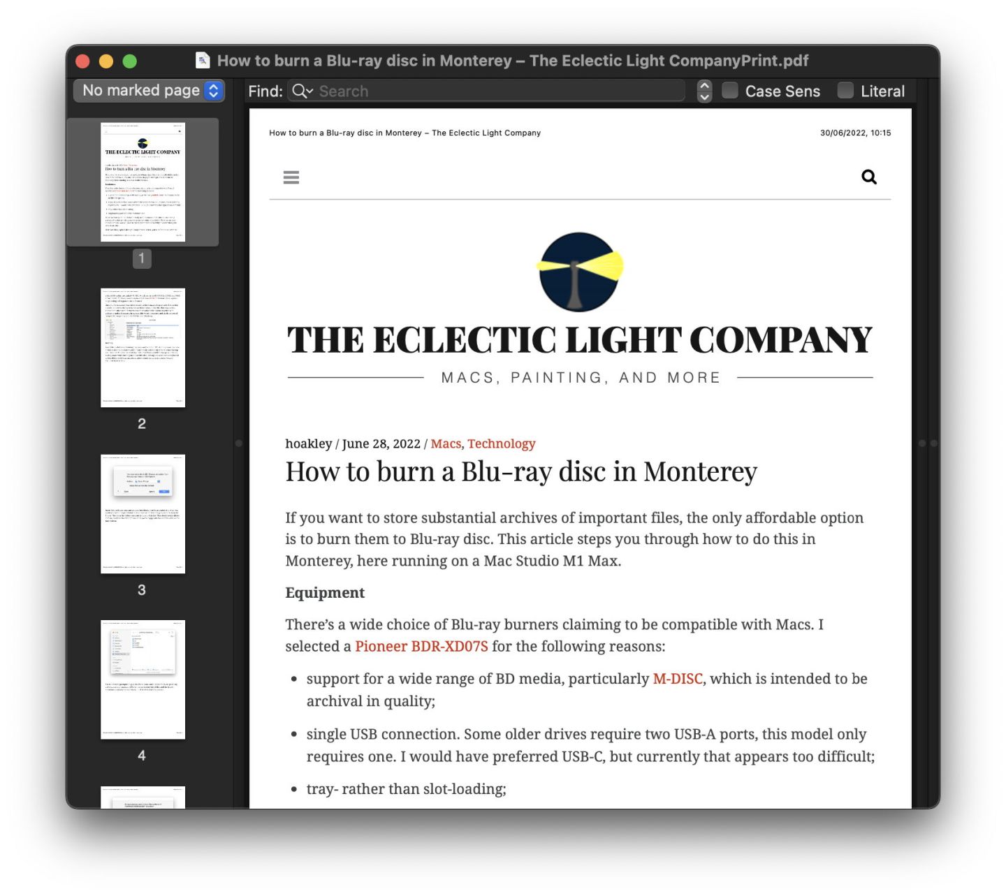 How to save web pages using Safari – The Eclectic Light Company