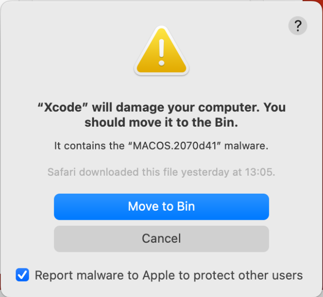 What happens when XProtect Remediator discovers real malware