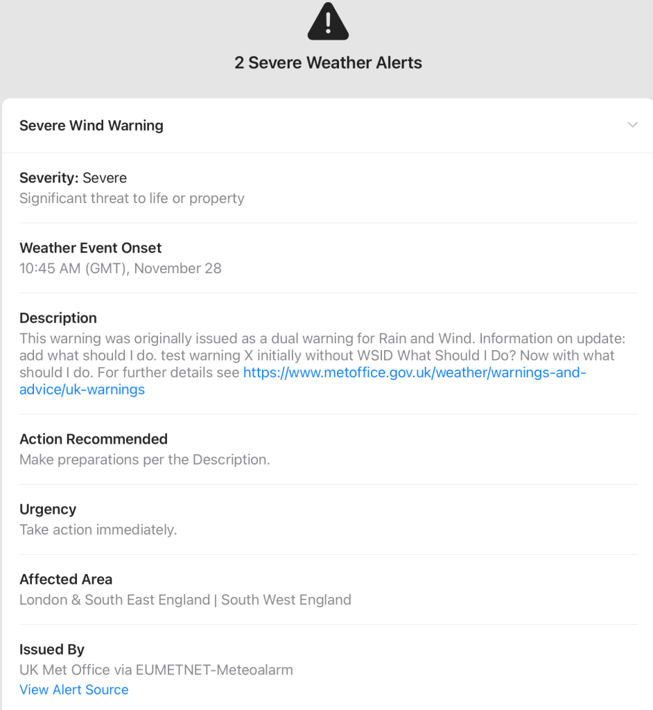 Meted Alarm Last Week on My Mac: Whether the weather – The Eclectic Light Company