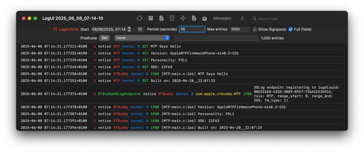 LogUI build 60 reads iOS, iPadOS, macOS and other logarchives – The ...